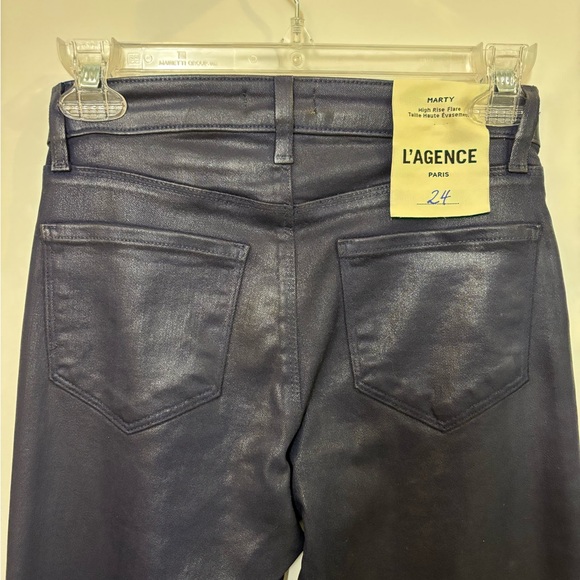 L'AGENCE Deep Blue MARTY High Rise Flare - Picture 6 of 6